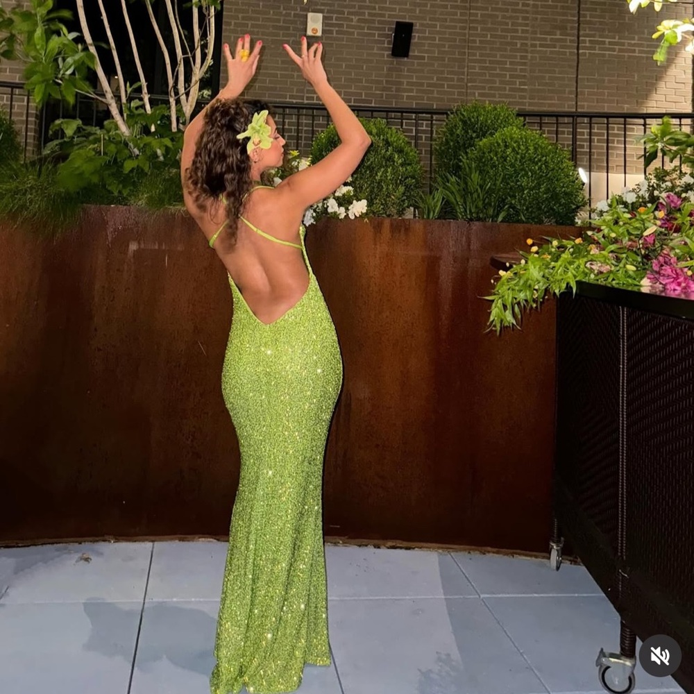 Green Rhinestone Dress